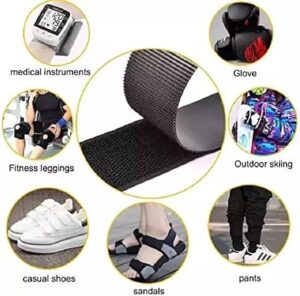 2cm*3M Velcro Colorful Nylon Hook Loop Fastener No Glue Sewing Magic Tape Cable Ties Sewing-on Strips Accessories (Black)-B0D62TPGD7