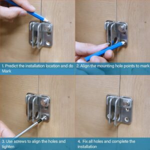 Door Silde Bolt,Gate Latch with Padlock Hole,Gate Latch Tiny Padlock Hasp,Stainless Steel Hardware Door Hasp Latch for Wooden Garden Gates Garden Fence,Brushed Finish (Right)-B0DVGW1BCC