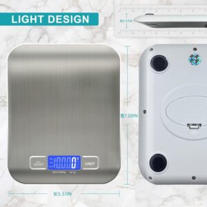 Food Scale,Kitchen Scale 6 Units Tare Function&LCD Display, 0.05oz/1g Stainless Steel Digital Food Scale Grams and Ounces for Baking,Cooking,Dieting and Meal Prep(Batteries Inside)-B0CP2JPFJ1