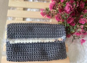 Handmade Crochet Portfied Bag - شنط بورتوفيه سيدات من الكورشيه صناعه يدوية (CO013E)-B0D7WZQLJ4