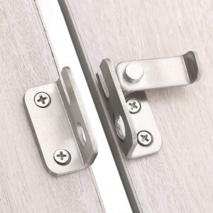Door Silde Bolt,Gate Latch with Padlock Hole,Gate Latch Tiny Padlock Hasp,Stainless Steel Hardware Door Hasp Latch for Wooden Garden Gates Garden Fence,Brushed Finish (Right)-B0DVGW1BCC