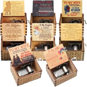 Husband to Wife Music Box U R My Sunshine Tune Wood Laser Engraved Vintage Hand Cranked Musical Boxes Unique for Wife Love from Husband on Valentine's Day/Wedding Day/Anniversary CH01-B0DZV5W68S
