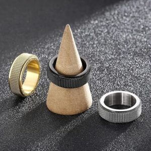 1PCs Trendy Waterproof Stainless Steel Metal Spinner Mesh Wedding Band Ring for Men Women Release Stress Gift Charm Jewelry-B0DQFPMQ6Q