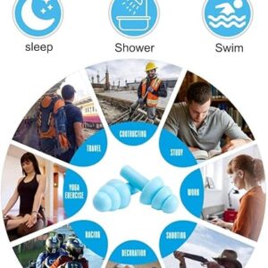 71u-rM3+HjL._AC_SY606_ Medical Grade Soft Silicone Ear Plugs for Noise Reduction Sleeping Meditation Study Swimming Travel Earplugs Reusable (Pack of 3 Pairs) Random Color-B0F1H55SL6
