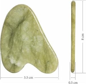 Gua Sha Stone,Jade Stone Massage Tool Guasha Tool for Scraping Facial and SPA Natural Jade Scraping Facial Tool Anti-Aging, Wrinkles, Puffiness (Double)-B0DZTS78P8