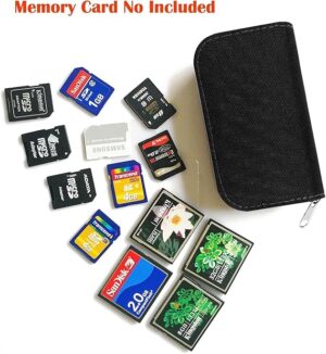 Memory Card Case – 28 Slot Micro SD, SDHC, SDXC, MMC, CF Holder & Organizer – Durable Leather Travel Storage (Brown)