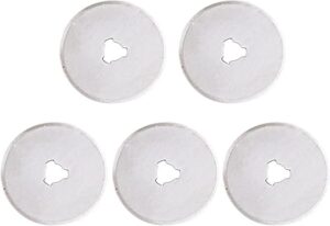 [ 5pcs 28mm ] Patchwork Roller Wheel Knife Cloth Cutting Knife Leather Paper Fabric Craft Fabrics Rotary Cutter DIY Sewing Accessories [only blades]-B0CDNN98GT