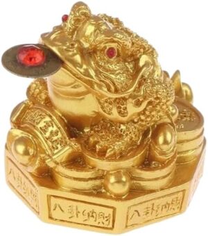 1Pcs Feng Shui Toad Money LUCKY Fortune Wealth Chinese Golden Frog Toad Coin Home Office Decoration Lucky Gifts Tabletop Ornaments (GD Style4)-B0CLH5DKRH