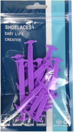 14pcs/Lot Shoes Accessories Elastic Silicone Shoelaces Elastic Shoelace Creative Lazy Silicone Laces No Tie Rubber Lace (Purple)-B0DRX17Q1K