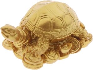 1Pcs Feng Shui Toad Money LUCKY Fortune Wealth Chinese Golden Frog Toad Coin Home Office Decoration Lucky Gifts Tabletop Ornaments (GD 5.5x3.5cm)-B0DZ529MDF