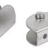 MySouq-Store Glass Shelf Bracket, Adjustable Clips, Brushed Finish Flat Surface Stainless Steel, for 8~12mm / 0.31~0.39 Thickness Wooden/Acrylic/Glass Shelf, 2 Pcs (Semicircle) (45mm)-B0DZD5TZG4