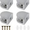 MySouqEg Store 4 Pcs Glass Shelf Brackets-Duckbill Clip Shelf Bracket, Adjustable Zinc Alloy Clip Shelf Clamp for Kitchen Table Shelves-Wall Mount GlassHinge for 5-9mm ShelfGlass with screws-B0DZF94L77