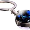 Leo Libra Scorpio 12 Constellation Keychain Glass Ball Pendant Zodiac Sign Keychain Car Key Rings Men Women Birthday Gifts Select your favorite,-B0DZMFWGRY