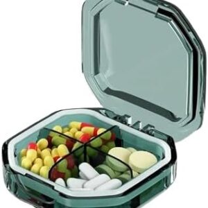 [1Pcs - Random Color ] 4/6 Grids Portable Pill Cases Organizer Container for Tablets Travel Pill Box with Seal Ring Sealed Organizer Container (Gray, 4 grids)-B0F1F2KTVH