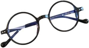 1PC Round Frame Reading Glasses Ultralight Small Frame Presbyopic Eyeglasses Blocking Blue Light Hyperopia Eyewear Unisex 14cm X 4.5cm - Material Alloy+TR90 - Black-B0F1LV3PC7