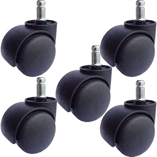 MySouqEg Store Office Chair Caster Wheel 2 Inch Universal Standard Size Computer Gaming Chair Caster Wheels Replacement Set of 5 (Black)-B0F1M5MQJG