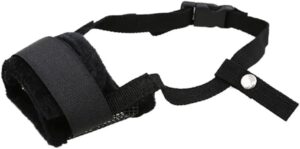 [1Pcs ] Dog Adjustable Soft Pet Puppy Mouth Cover Mask Pure Color Anti Biting Muzzle (Blue, L)-B0F1T6NDDT