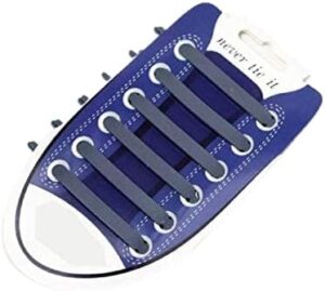 Silicone Shoelaces No Tie - 12 Pieces - Gray-B096S539XB