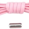1 Pair Metal Lock No Tie Stretched Lazy Round Shoe Lace Slip-on Shoelaces Elastic Laces Shoestrings (Light Pink)-B0CT37CGV5