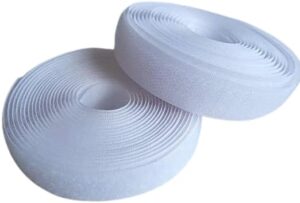 [1 Meter Hook + 1 Meter Loop] White Tape Nylon Hook Loop Fastener No Glue Sewing Magic Tape Cable Ties Sewing Strips Accessories-B0DHLCTTQ7