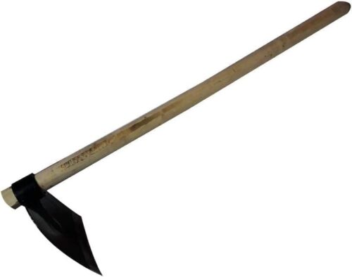 MySouq-Store Hardened Black Steel Axe or Mankara with Wood Handed for Soil Drilling - منقرة حدائق او فاس صغير لصيانة الحدائق والجناين بطول اليد الخشبية 50 سم - قد يختلف لون الحديد-B0DR5V4BZP