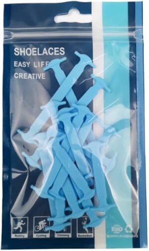 14pcs/Lot Shoes Accessories Elastic Silicone Shoelaces Elastic Shoelace Creative Lazy Silicone Laces No Tie Rubber Lace (Blue)-B0DRWXYQ6Z