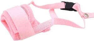 [1Pcs ] Dog Adjustable Soft Pet Puppy Mouth Cover Mask Pure Color Anti Biting Muzzle (Pink, L)-B0F1SZ7C8M
