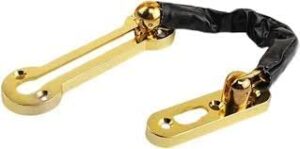 Door Security Chain, Heavy Duty Front Door Chain, Door Limiter Slide Door Chain Door Restrictor Security Lock for Safer Caller Identification & Home Security (Golden) Code 02-B0DNWFPY53