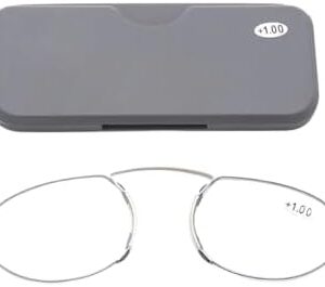 Fashion Legless Clip Nose Portable Reading Glasses Unisex Ultra Thin Magnification Eyewear Unbreakable-B0DS1JL2VK