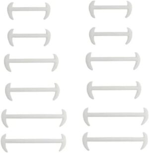 1Set Unisex Leather Shoes No Tie Elastic Silicone Shoe Laces (Set of 12 Pieces, 3 Sizes)-B0CR8R4S9Y