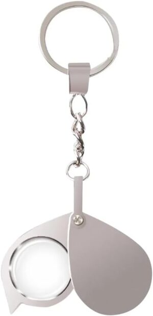 30X15mm Portable Folding Key Ring Mini Magnifier Key Chain Magnifying Durable Glass Loupe Pocket Tool Holiday Gift Supplies New-B0F6G87YH2