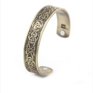 1Pcs Classic Bio Magnetic Copper Color Alloy Bracelet Cuff Bangle for Men Women Fashion Jewelry Gifts As Shown-B0DT8G3KW5