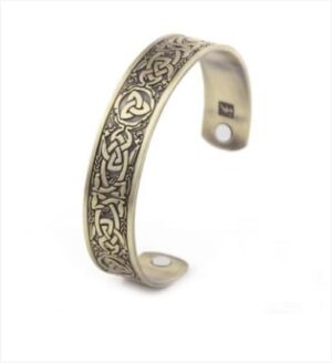 1Pcs Classic Bio Magnetic Copper Color Alloy Bracelet Cuff Bangle for Men Women Fashion Jewelry Gifts As Shown-B0DT8G3KW5