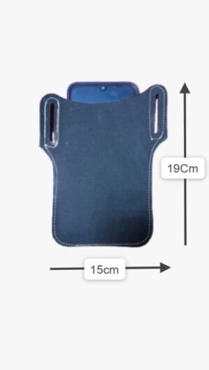 1Pcs Men Cellphone Belt Sky Leather Loop Holster Case Waist Bag Leather Phone Wallet Vintage Belt Bag Mobile Phone Protective Sheath For Big Screen 6.5" For phone 19X15 Cm - Black-B0DVBB1C1T