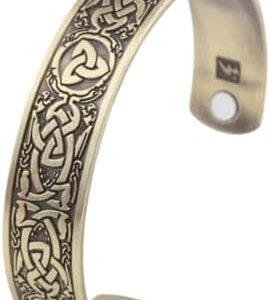 1Pcs Classic Bio Magnetic Copper Color Alloy Bracelet Cuff Bangle for Men Women Fashion Jewelry Gifts As Shown-B0DT8G3KW5