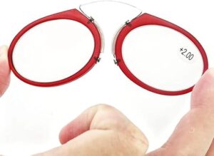 Fashion Legless Clip Nose Portable Reading Glasses Unisex Ultra Thin Magnification Eyewear Unbreakable-B0DS1JL2VK