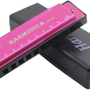 416cxysHnpL._AC_ Harmonica for Musical Instrument for Beginners with 10 Hole Diatonic Mouth Organ Set with Storage Box Music Boxes 11Cm Long (Red)-B0DHXYTVR3