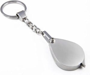30X15mm Portable Folding Key Ring Mini Magnifier Key Chain Magnifying Durable Glass Loupe Pocket Tool Holiday Gift Supplies New-B0F6G87YH2