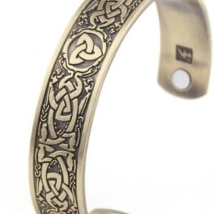 1Pcs Classic Bio Magnetic Copper Color Alloy Bracelet Cuff Bangle for Men Women Fashion Jewelry Gifts As Shown-B0DT8G3KW5