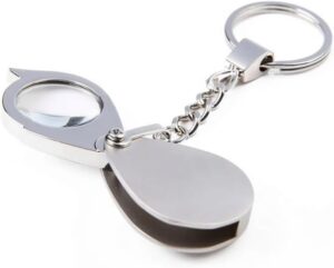 30X15mm Portable Folding Key Ring Mini Magnifier Key Chain Magnifying Durable Glass Loupe Pocket Tool Holiday Gift Supplies New-B0F6G87YH2