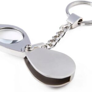30X15mm Portable Folding Key Ring Mini Magnifier Key Chain Magnifying Durable Glass Loupe Pocket Tool Holiday Gift Supplies New-B0F6G87YH2