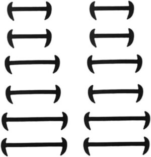 1Set Unisex Leather Shoes No Tie ElaB0CR8QZD36stic Silicone Shoe Laces (Set of 12 Pieces, 3 Sizes)-
