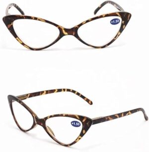 Women Cat Eye Reading Glasses Anti Blue Light Magnifying Computer Glasses Clear Lens Black Leopard Frame Plus Reading Glasses + Fantastic Glasses case-B0DPXYR2YZ