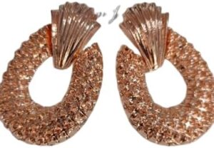 2Pcs/1Set [R2345] Rhinestone Statement Earrings Geometric Big Round Stud Earrings For Women Crystal Luxury Wedding Gift-B0F54CZ1ND