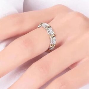 1PCs Fashion Cubic Zirconia Delicate Ring for Women Couple Jewelry Cross Geometric CZ Dancing Party Wedding Rings Anillos Para Mujer-B0DV9XTXPV