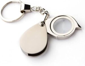 30X15mm Portable Folding Key Ring Mini Magnifier Key Chain Magnifying Durable Glass Loupe Pocket Tool Holiday Gift Supplies New-B0F6G87YH2