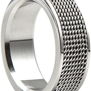 41gIB-Oq66L._AC_ 1PCs Trendy Waterproof Stainless Steel Metal Spinner Mesh Wedding Band Ring for Men Women Release Stress Gift Charm Jewelry-B0DQFMDM73