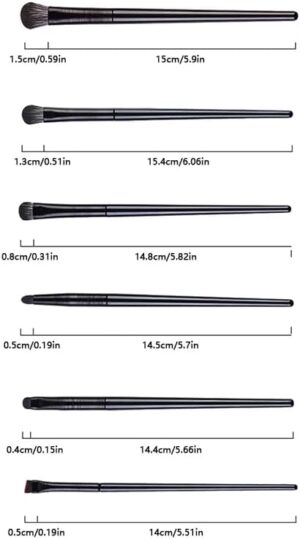 مجموعة فرش مكياج العيون 6 قطع احترافية ناعمة لتحديد العيون وتحديد العيون والحواجب للنساء -B0F3MT5XW4