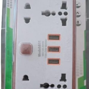 41k0+zP47ML._AC_SY550_ Universal Wall Power Strip with 4 Power Sockets and 3 USB Slots 1 Power Button - White-B0F6VXY7XZ