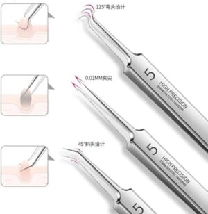 Ultra-fine No. 5 Cell Pimples Blackhead Clip Tweezers Beauty Salon Special Scraping & Closing Artifact Acne Needle Tool as showen-B0F6GDKXX3